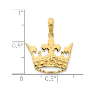 14k Yellow Gold 15 Crown Pendant
