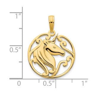 14k Yellow Gold Unicorn Pendant D5080