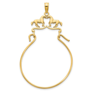 14k Yellow Gold Horse Charm Holder Pendant D5095