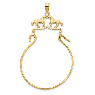 14k Yellow Gold Horse Charm Holder Pendant D5095