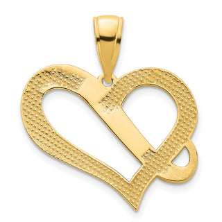 14k Yellow Gold Fancy Heart Pendant D5097