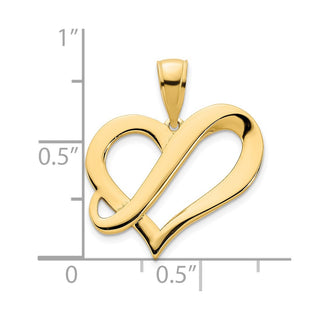 14k Yellow Gold Fancy Heart Pendant D5097