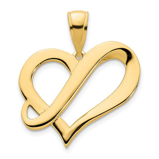 14k Yellow Gold Fancy Heart Pendant D5097