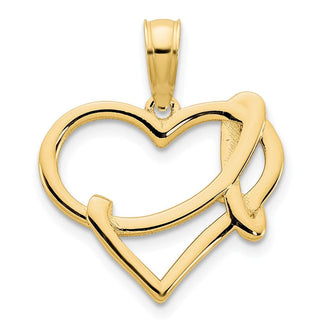 14k Yellow Gold Fancy Heart Pendant D5105