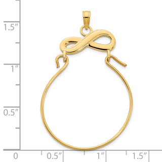 14k Yellow Gold Infinity Charm Holder Pendant