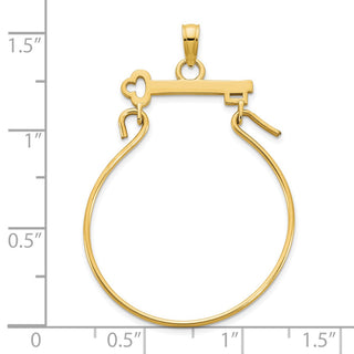 14k Yellow Gold Key Charm Holder Pendant