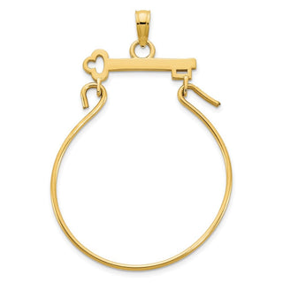 14k Yellow Gold Key Charm Holder Pendant