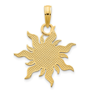 14k Yellow Gold Epoxy I LOVE MY SUNSHINE Sun Pendant
