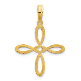 14k Yellow Gold Fancy Cross Pendant D5128
