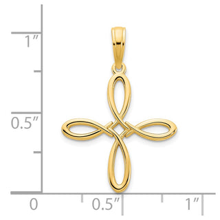 14k Yellow Gold Fancy Cross Pendant D5128