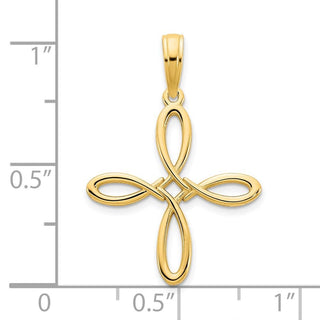 14k Yellow Gold Fancy Cross Pendant D5128