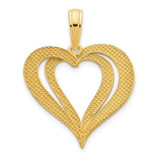14k Yellow Gold Fancy Heart Pendant D5131