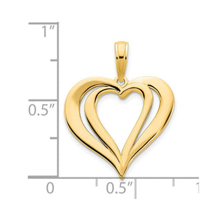 14k Yellow Gold Fancy Heart Pendant D5131