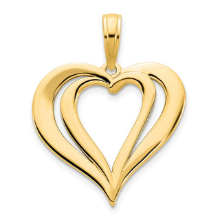 14k Yellow Gold Fancy Heart Pendant D5131