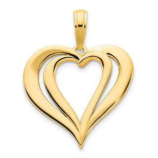 14k Yellow Gold Fancy Heart Pendant D5131