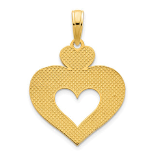 14k Yellow Gold Cut Out Heart Pendant