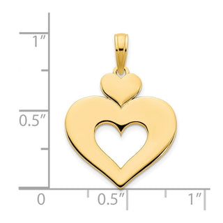 14k Yellow Gold Cut Out Heart Pendant