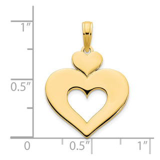 14k Yellow Gold Cut Out Heart Pendant