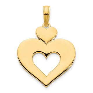 14k Yellow Gold Cut Out Heart Pendant