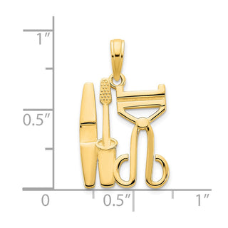 14k Yellow Gold Cosmetics Pendant