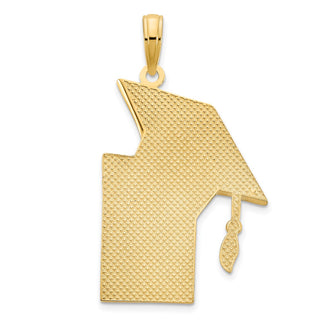 14k Yellow Gold Epoxy Graduation Cap and Diploma Pendant
