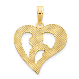 14k Yellow Gold Fancy Heart Pendant D5151