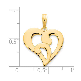 14k Yellow Gold Fancy Heart Pendant D5151
