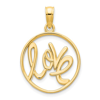 14k Yellow Gold Love Pendant
