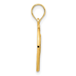 14k Yellow Gold Heart Circle Pendant