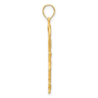 14k Yellow Gold Gymnast w/ Ribbon Pendant