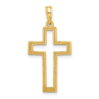14K Yellow Gold Polished Cross Pendant D5286