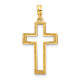 14K Yellow Gold Polished Cross Pendant D5286