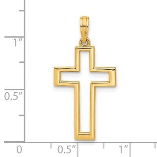 14K Yellow Gold Polished Cross Pendant D5286