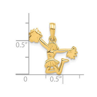 14K Yellow Gold Polished Cheerleader Pendant