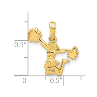 14K Yellow Gold Polished Cheerleader Pendant