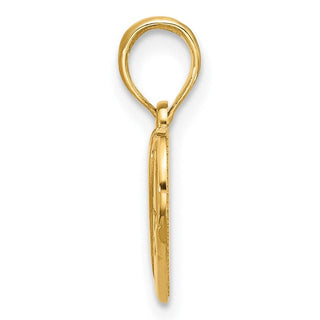 14K Yellow Gold Polished Stars on Heart Pendant
