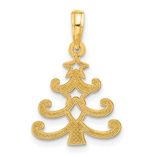 14K Yellow Gold Polished Christmas Tree Pendant D5313