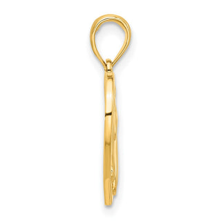 14K Yellow Gold Polished Horse Head In Heart Pendant