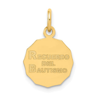 14k Yellow Gold Baptism Polished Charm