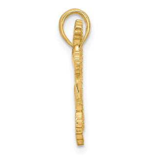 14K Yellow Gold Polished Poodle Dog Outline Charm