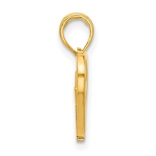 14K Yellow Gold Polished Martini In Heart Pendant