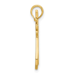14K Yellow Gold Polished Cat Reaching Pendant