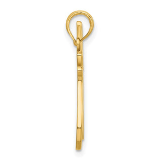 14K Yellow Gold Polished Cat Reaching Pendant