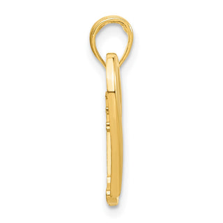 14K Yellow Gold Polished Lighthouse In Heart Pendant