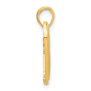 14K Yellow Gold Polished Lighthouse In Heart Pendant