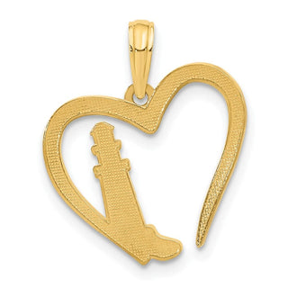 14K Yellow Gold Polished Lighthouse In Heart Pendant