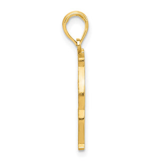 14K Yellow Gold Polished Cat Sitting Pendant