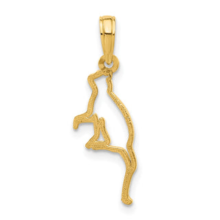 14K Yellow Gold Polished Cat Sitting Pendant