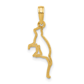 14K Yellow Gold Polished Cat Sitting Pendant
