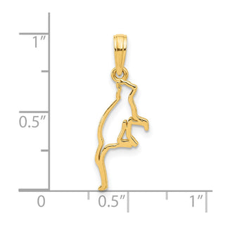14K Yellow Gold Polished Cat Sitting Pendant